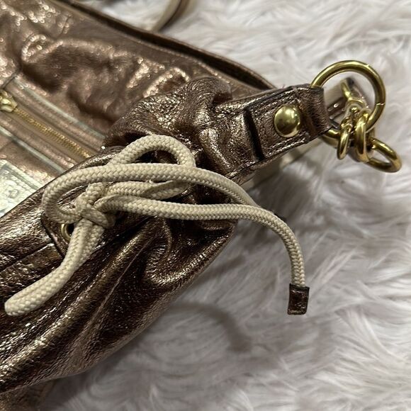 Coach Poppy Jazzy Metallic Gold 2 Way Crossbody And Shoulder Bag - Picture 6 of 16